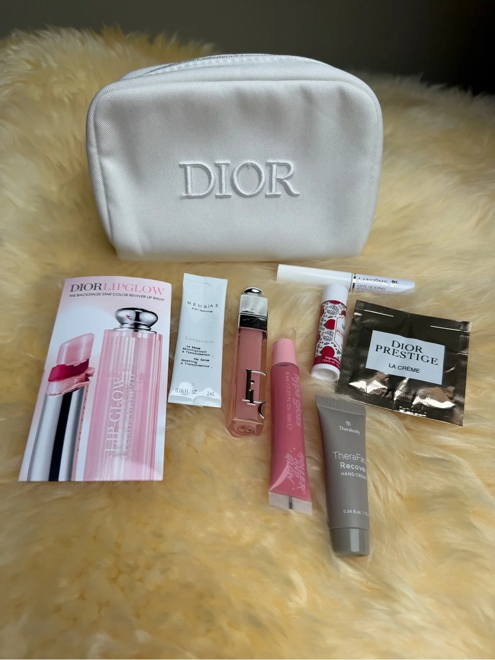 Dior Women's Makeup Gift w/Purchase Bag Pouch Pink Lip Maximizer Gloss Bundle
